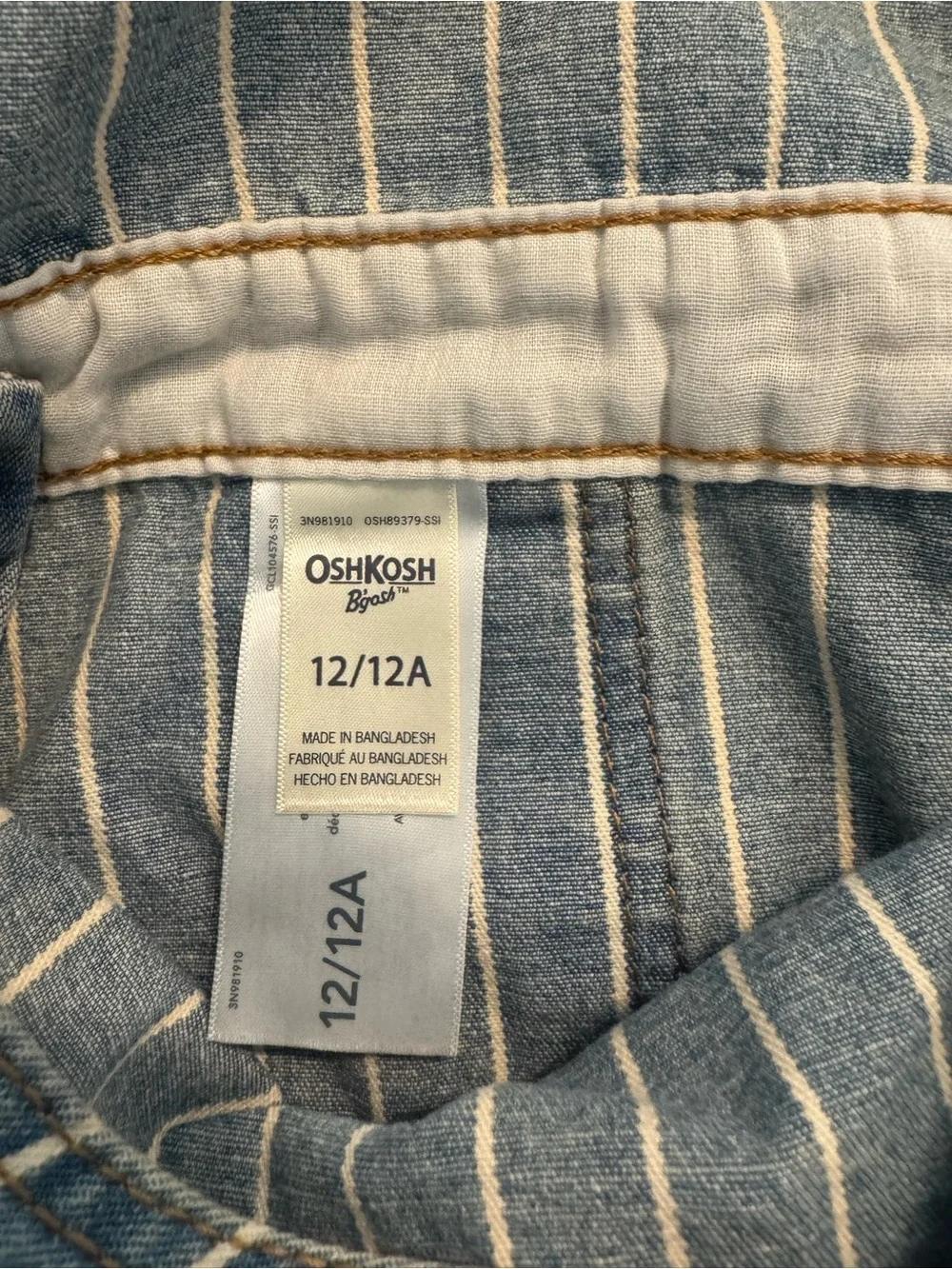 OshKosh B'gosh Light Blue Denim Pinstripe Overalls